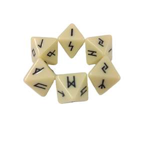 Juego de dados de runas de jade blanco de alta calidad, 3 piezas, dados de runas vikingas, piedra de cristal mineral natural, 8 caras, para adivinación. - Product Image 1