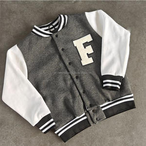 Chaqueta Bomber Vintage de béisbol para hombre, chaqueta universitaria de tela de lana para invierno, parches bordados con letras y logotipo personalizado para adultos - Product Image 3