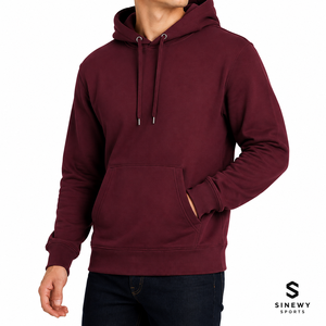 Sudadera con Capucha para Hombre, Color Granate, Corte Regular, Forro Polar de Poliéster, Informal, con Bolsillo Delantero, para Invierno - Product Image 5