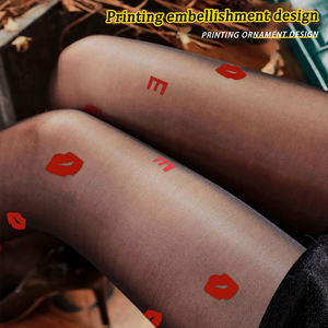 Женские прозрачные колготки с принтом - Product Image 5