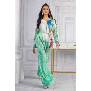 Conjunto de Camisa y Pantalón de Seda Satén Charmeuse con Estampado Digital WGK-SZW-DP-1022 - Product Image 3