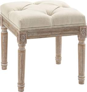 Taburete de tocador nórdico creativo de madera maciza tapizado en tela, banco de lujo para entrada con asiento acolchado convertible con almacenamiento - Product Image 4