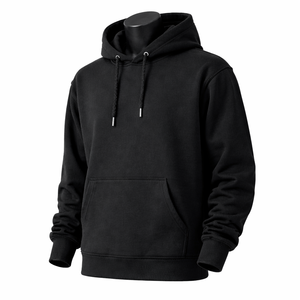 Sudadera con Capucha Negra Personalizada |   Sudadera con Capucha de Algodón y Poliéster de Alto Gramaje |   Sudadera con Capucha Unisex OEM ODM - Product Image 3