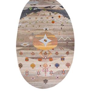 Alfombra de Lana y Seda Anudada a Mano Freedom Manchaha Ivory, Diseño Geométrico Grande para el Hogar, Pasillo, Modelo Rectangular Lub-6592 10mm - Product Image 2