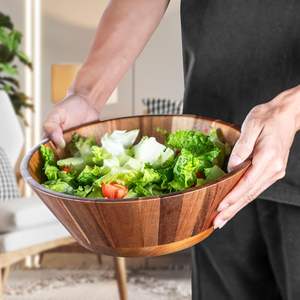 ชามไม้อะคาเซียชามไม้ทรงกลมสีน้ำตาลสำหรับใส่เครื่องปรุงจิ้มซอสถั่วซอสมะเขือเทศสมุนไพรเตรียมมะกอกซัลซ่า - Product Image 5