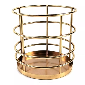 Porte-crayon de rangement pour stylos et pinceaux de magasin de papeterie plaqué or - Product Image 4