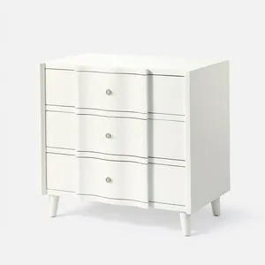 Mesita de Noche de 30 Pulgadas - Elegante Mesita de Noche Gris Francés con Detalles Hechos a Mano |   Decoración de Dormitorio con Estilo Costero Natural - Product Image 5