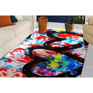 Abstract Heart Art <b>Rug</b>: Colorful Graffiti Style Floor Mat,<b>Chenille</b> <b>Rug</b> - Product Image 5