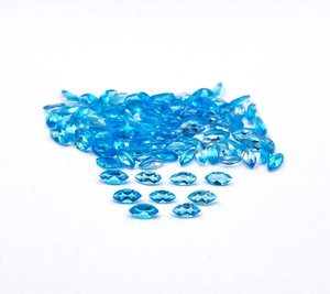 2x4มม. หินสวิสสีฟ้าโทแพซตัดเพื่อทำเครื่องประดับลูกปัดอัญมณีหลวมเหลี่ยมเพชรพลอย - Product Image 5