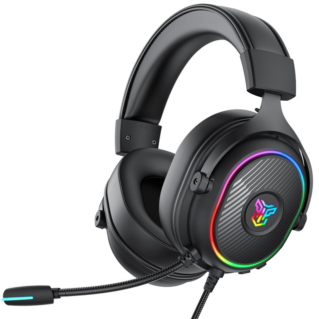 Gamer Headset Cool Look Switchable RGB LED Light Comfortable Wearing Gaming Headphone 50mm Fidelity Driver for PS4 PC Xbox