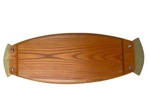 Plateau de rangement et de service ovale de luxe avec un design sculpté élégant, poignées décoratives robustes, idéal pour la décoration de table et les repas - Product Image 3