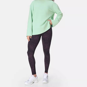 กางเกงเลกกิ้งเอวสูงสำหรับผู้หญิงเลกกิ้งโยคะรัดรูประบายอากาศป้องกันแบคทีเรียพิมพ์ลายไร้รอยต่อ180ก. สำหรับฟิตเนสกระชับสัดส่วนสะโพก - Product Image 4