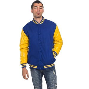 Wholesale Custom Men's Wool Baseball Varsity <b>Jacket</b> Latest Design <b>Long</b> Sleeve Plain Blank Letterman <b>Jackets</b> for Winter - Product Image 1