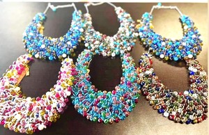 Collar de Moda para Niños, Estilo Bohemio, con Cuentas de Cristal Grandes Chapadas en Oro, Collar de Gargantilla, Bufanda - Product Image 5