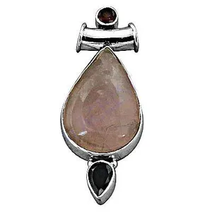 Collier pendentif en argent 925 avec quartz rose pour femmes, bijoux en cristal élégants, cadeau - Product Image 3