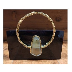 Bolso de mano de lujo para mujer con embrague de resina de diamantes de imitación de alto perfil Estilo de moda para bodas y aniversarios - Product Image 2