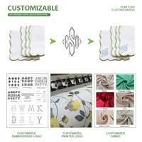 Ensemble de sets de table brodés en or en forme de fleur, serviettes en lin blanc, porte-couverts pour la décoration de table de mariage ou de fête
