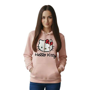 Women's Casual Daily for <strong>Hello</strong> <strong>Kitty</strong> Crop Top <strong>Hoodie</strong> Breathable Knitted Fabric XS Size Hooded Sweatshirt Hip Hop Style - Product Image 1