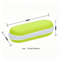 Étui à lunettes rigide en EVA bleu avec fermeture éclair, portable, personnalisable avec logo, pour lunettes de lecture, vente en gros