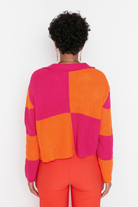 สเวตเตอร์คอวีของผู้หญิงเสื้อกันหนาวผู้หญิงหลากสีสำหรับฤดูใบไม้ร่วงฤดูหนาว - Product Image 3