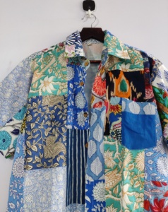 100% algodón bloque de mano impreso Patchwork Unisex camisas peso ligero Floral impreso hombres mujeres camisa - Product Image 3