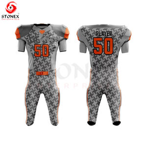 Conjunto de uniformes de fútbol americano de equipo personalizado de alta calidad, camisetas y camisetas de sublimación transpirables al por mayor con patrón de números - Product Image 4