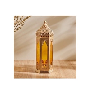 <b>Vintage</b> Moroccan <b>lantern</b> with intricate laser cut metal body used for cozy home ambiance and festive room decoration - Product Image 3