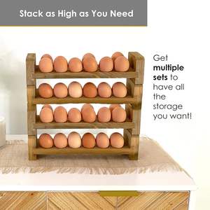 Porte-oeufs et support en bois empilables de ferme-COLLECTION DE CADEAUX Carton de stockage d'oeufs GC-1048-Fresh - Product Image 5