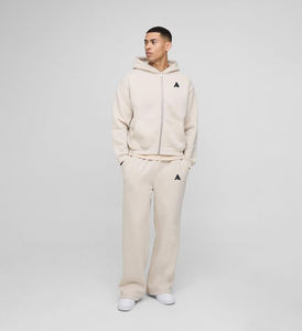 เสื้อฮู้ดซิปผู้ชายสไตล์สตรีทแวร์ ชุดวอร์มแบบสวมหัว ดีไซน์เรียบง่ายสบายๆ ผ้าฝ้ายฟลีซ 100%  รับสกรีนโลโก้ฟรี - Product Image 1