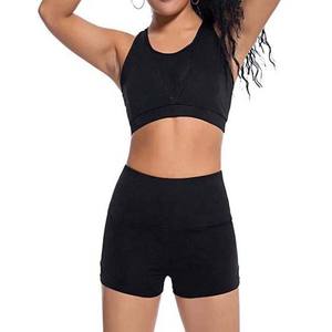 คุณภาพสูงผู้หญิงสีทึบ Bra กางเกงขาสั้นชุดออกกําลังกายวิ่งโยคะออกกําลังกาย Bra กางเกงขาสั้นชุดผ้าฝ้าย 100% สําหรับผู้หญิงผู้ใหญ่ - Product Image 5