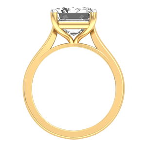 Anillo de Diseño Clásico de Lujo en Oro Amarillo y Blanco de 9K para Mujer con Diamante Cultivado en Laboratorio de 5.07 Quilates, Claridad VS, Color EF, Corte Brillante Redondo - Product Image 5