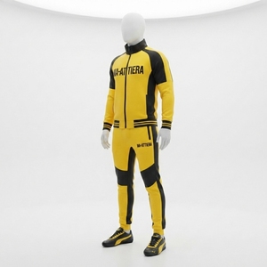<b>Men</b> Yellow Black Hoodie Tracksuit Set Colorblock <b>Pullover</b> Sweatshirt Jogger Pants Sportswear Training Gym Fitness Activewear Pro - Product Image 1