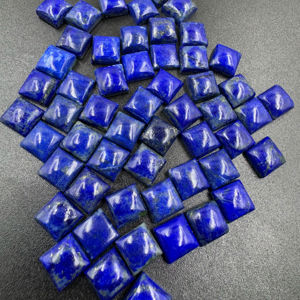 Lapis Lazuli ธรรมชาติ Cabochon รูปทรงสี่เหลี่ยมเรียบหินอัญมณีหลวมสำหรับการทำเครื่องประดับอัญมณีขายส่ง10มม. - Product Image 1