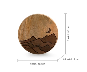 Placa de pared decorativa de dunas iluminadas por la luna colgante de madera de mango hecha a mano decoración de pared de madera diseño redondo artístico para granja - Product Image 6