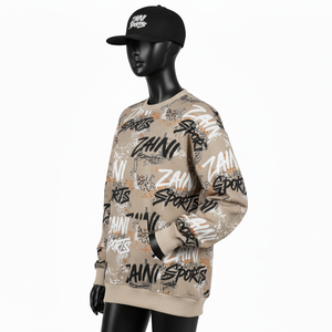 Sudadera de Mujer, Algodón Premium, Poliéster, Felpa, GSM Suave, Beige, Estampado Completo, Logotipo Personalizado, Transpirable - Product Image 4