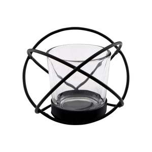 Nuevo soporte de vela votiva de 3 cristales curvo de Metal negro de lujo hecho a mano para decoración de boda y Navidad de Hotel en casa - Product Image 2