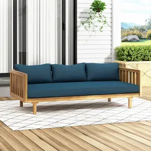 Современный уличный диван кушетка 3 места из тикового дерева натурального цвета для дома и отеля диван-кушетка для сада в стиле гостиной