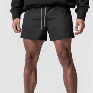 Gym <b>Shorts</b> with <b>Zipper</b> Pocket Breathable Canvas Mid-Waist Casual Running <b>Shorts</b> Plain Dyed Knitted Weave OEM Service Available - Product Image 2