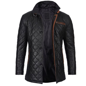 Veste de voiture matelassée en peau de mouton de couleur personnalisée pour homme, col rabattu, fermeture éclair sur le devant, logo, coupe-vent, respirante, écologique - Product Image 4