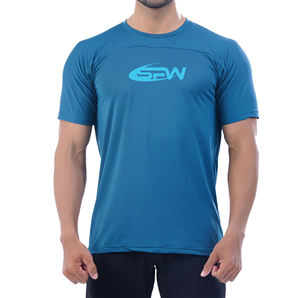 Camiseta deportiva para hombre, mangas transpirables y paneles de hombro, tejido elástico de punto suave, Ideal para deportes al aire libre - Product Image 1