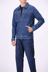 Veste en jean boutonnée fabriquée en usine, style délavé uni avec lavage à la pierre, OEM, prix bas, saison d'automne - Product Image 5