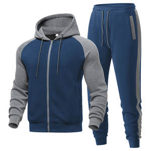 Ropa deportiva para hombre, chándales con cremallera, ropa deportiva con cremallera, chándal Bluk con logotipo personalizado, chándal liso en blanco para hombre - Product Image 2