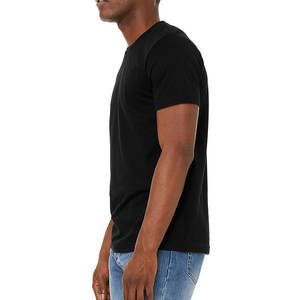 T-shirt en coton uni noir à manches courtes, design uni, t-shirt vierge pour homme - Product Image 5