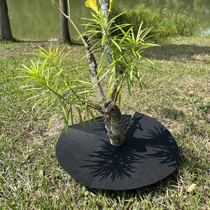 Bande de paillage ronde pour arbres, 32 pouces, en non-tissé, épaisse, réutilisable, pour le contrôle des mauvaises herbes et la protection des arbres et des fleurs, à faible coût - Product Image 2