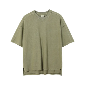 T-shirt unisexe en coton lourd uni, personnalisable avec logo, manches courtes, style streetwear - Product Image 6