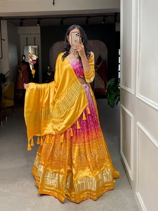 Collections Navratri Ravissant Gaji Silk Lehenga pour vibrer votre look au mariage et à Navratri - Product Image 4