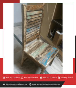 Mobilier indien moderne, chaise de salle à manger en bois massif, vente en gros de projets de bois récupéré par le fournisseur de meubles en bois pour la maison et le bureau - Product Image 4