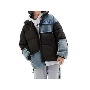 Veste d'hiver unisexe matelassée en jean personnalisée, imperméable, écologique, à capuche, coupe-vent, fabriquée par un fabricant OEM - Product Image 1