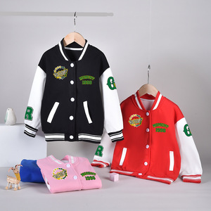 2024 Nieuwkomer Peuter Herfst Winter Kinderen Losse Casual Jas Top <span class=keywords><strong>Stock</strong></span> Kid Honkbal Jack Jongens Varsity Jas