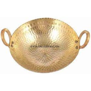 Utensilios de cocina para el hogar y la cocina de latón puro grande de calidad superior Kadhai diseño único hecho a mano nueva cocina elegante Kadhai - Product Image 2